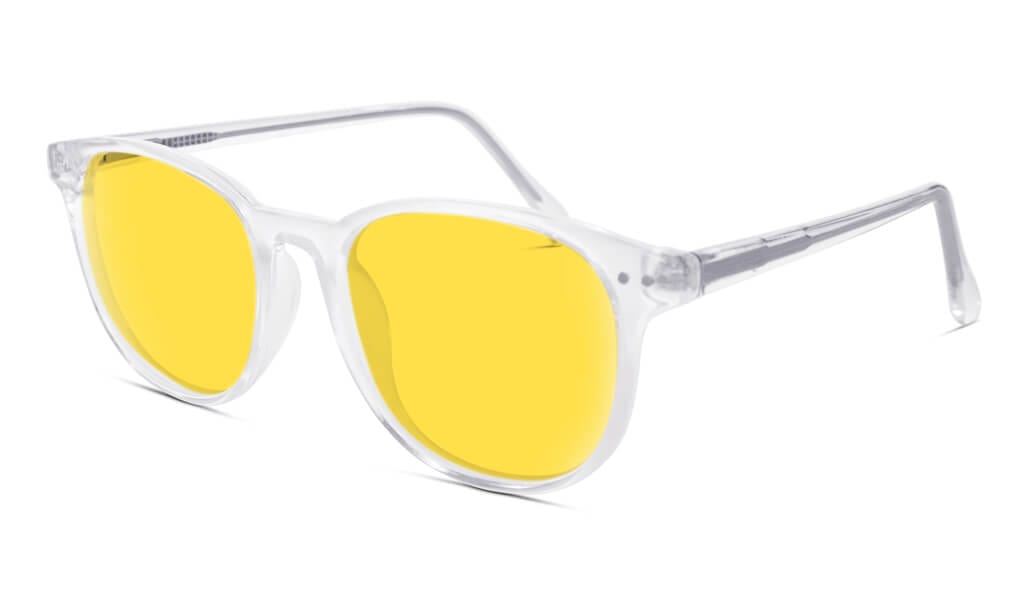 BlockBlueLight Blue Light Filter Glasses - Yellow Lens DayMax Billie Glasses - Crystal
